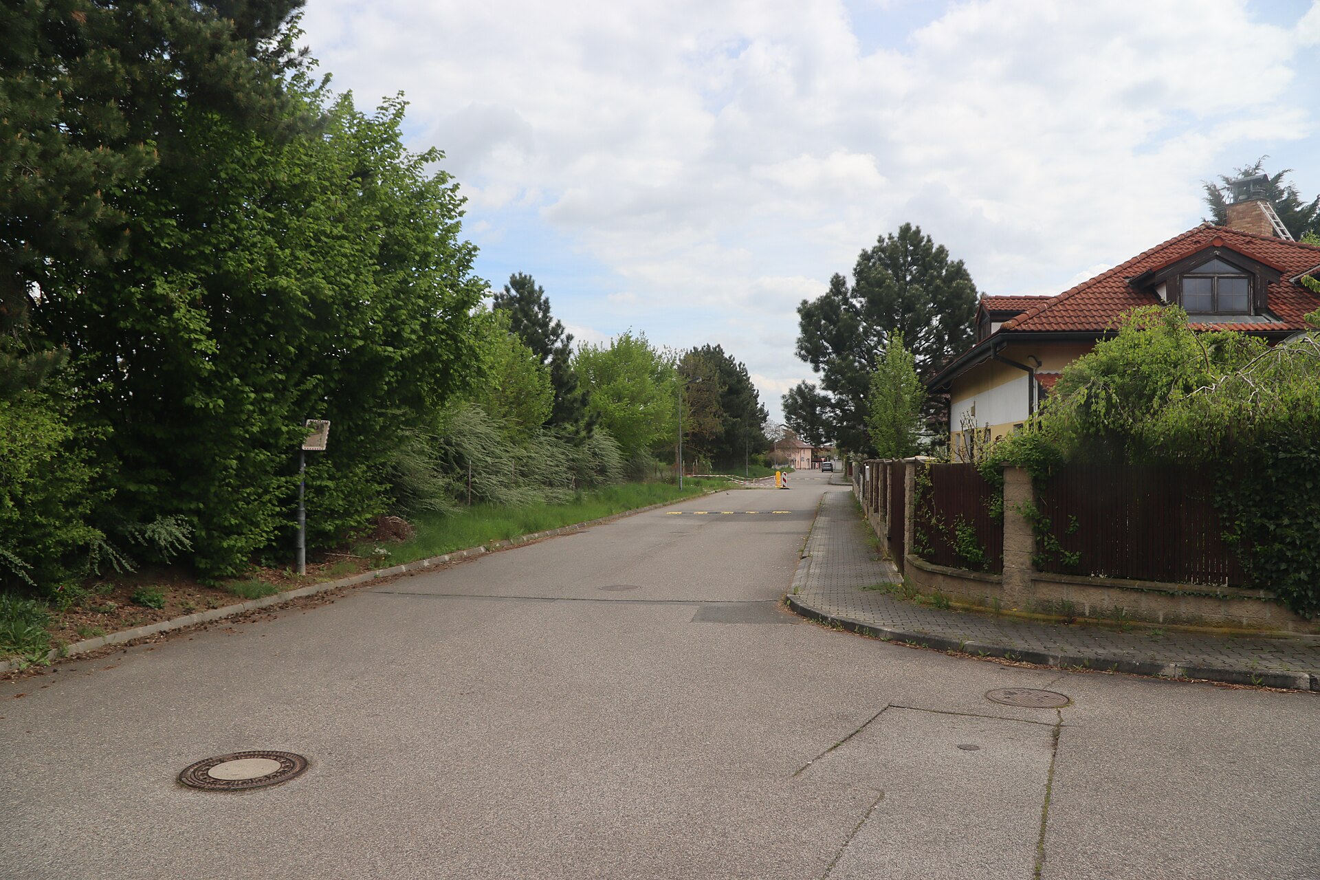 East view 2 of Dlouhá street in Ořech, Prague-West District