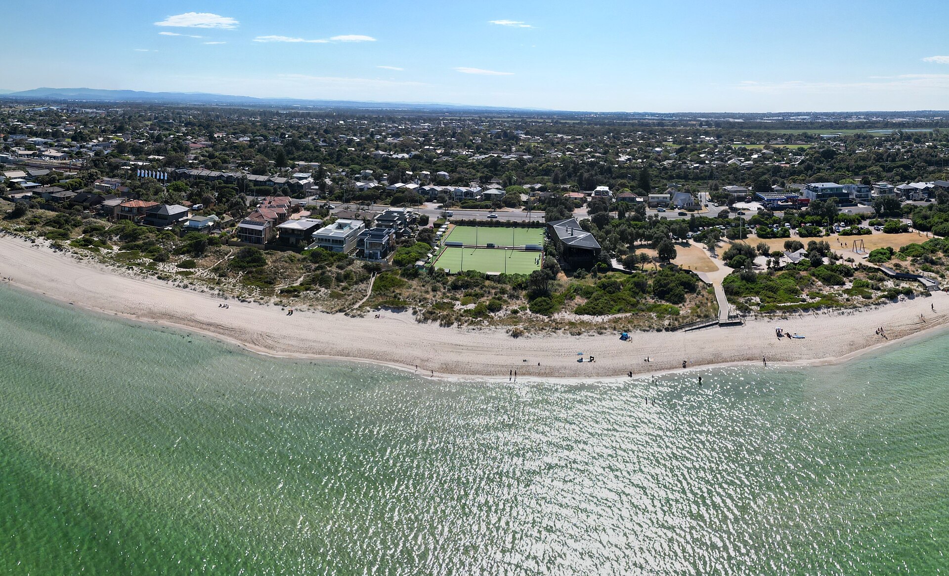 Seaford's Keast Park alongside the coastline