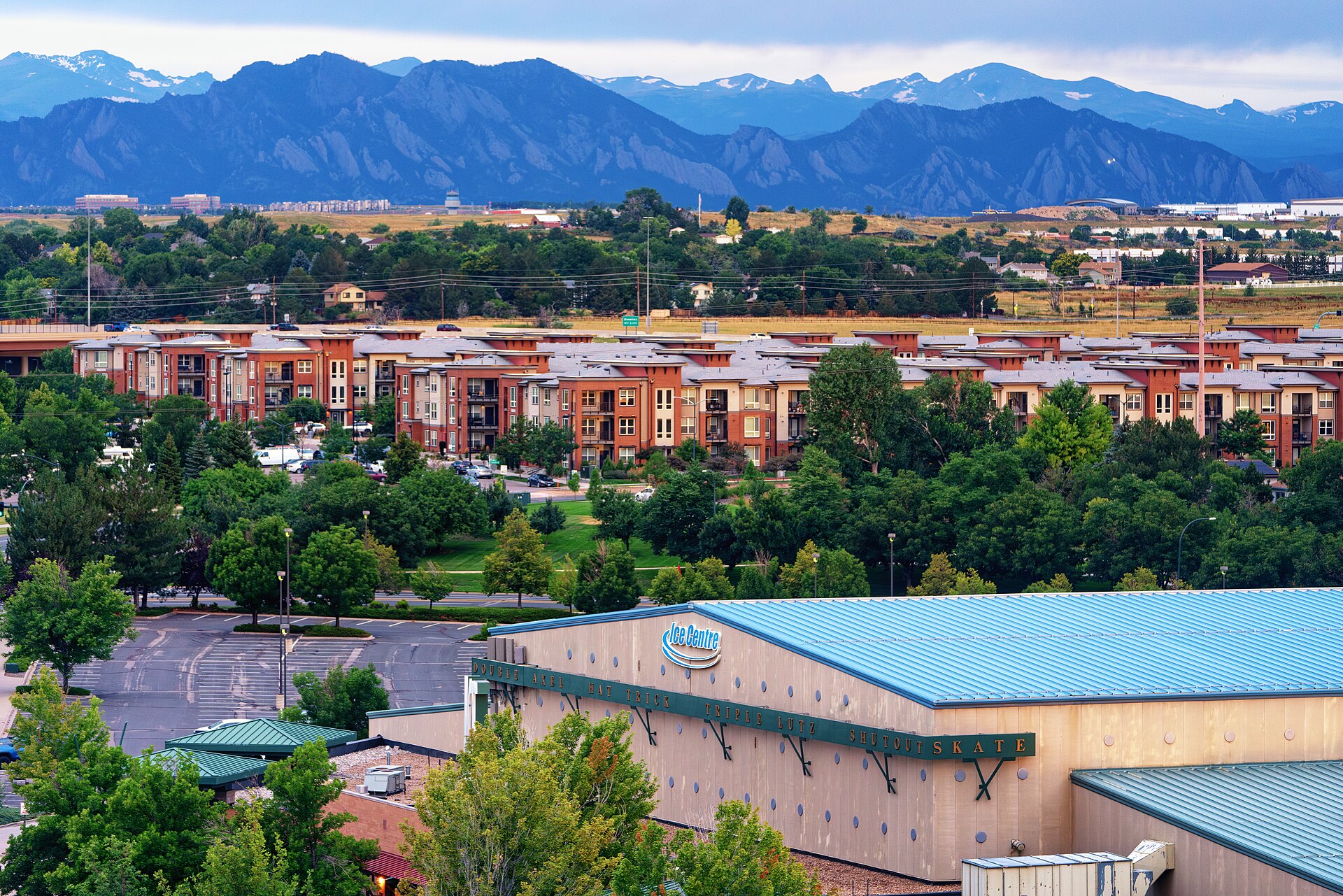 Ice Centre at the Promenade in Westminster Colorado and the Mountains