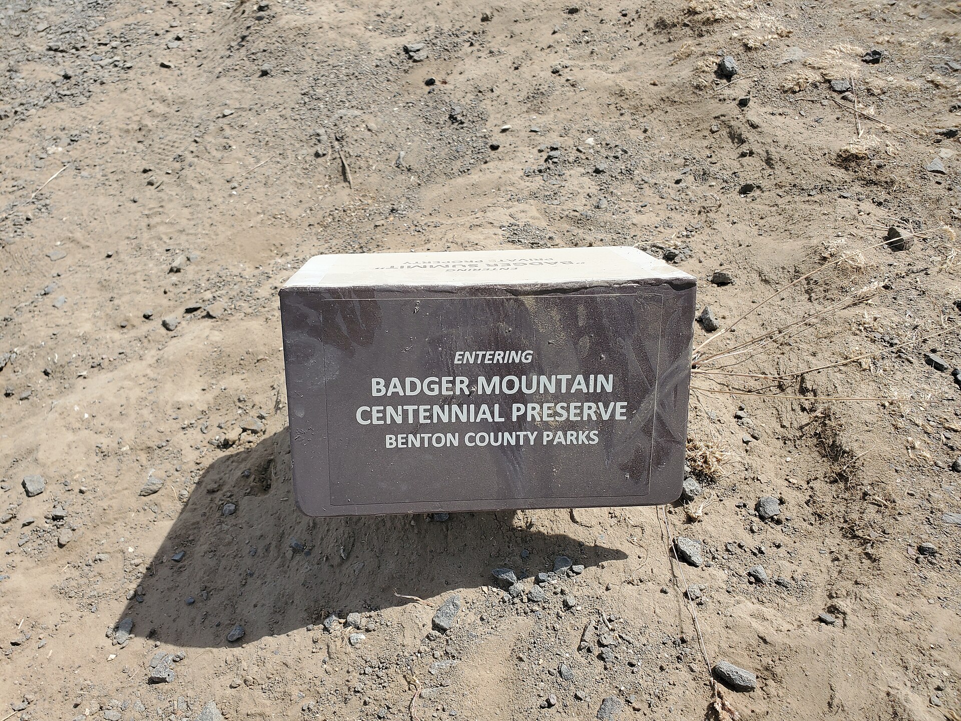 Badger Mountain Centennial Preserve marker