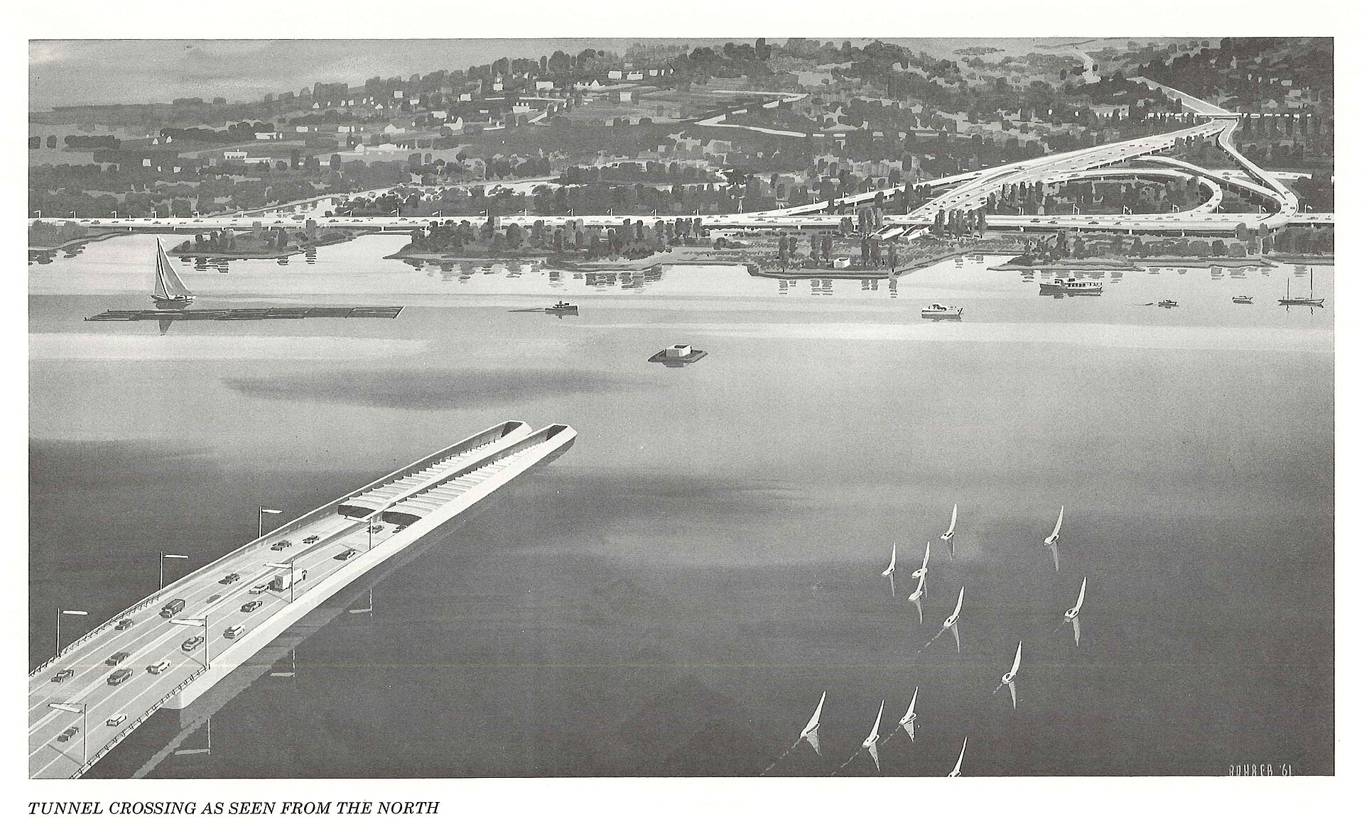 Seattle - Proposed underwater tube crossing of Union Bay, 1960s